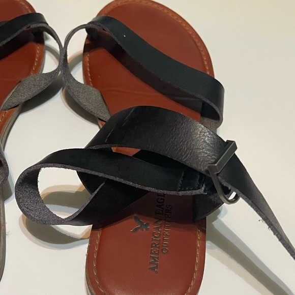 American Eagle Outfitters Shoes - American Eagle Brown/black sandals with ankle strap. Size 9. Good condition